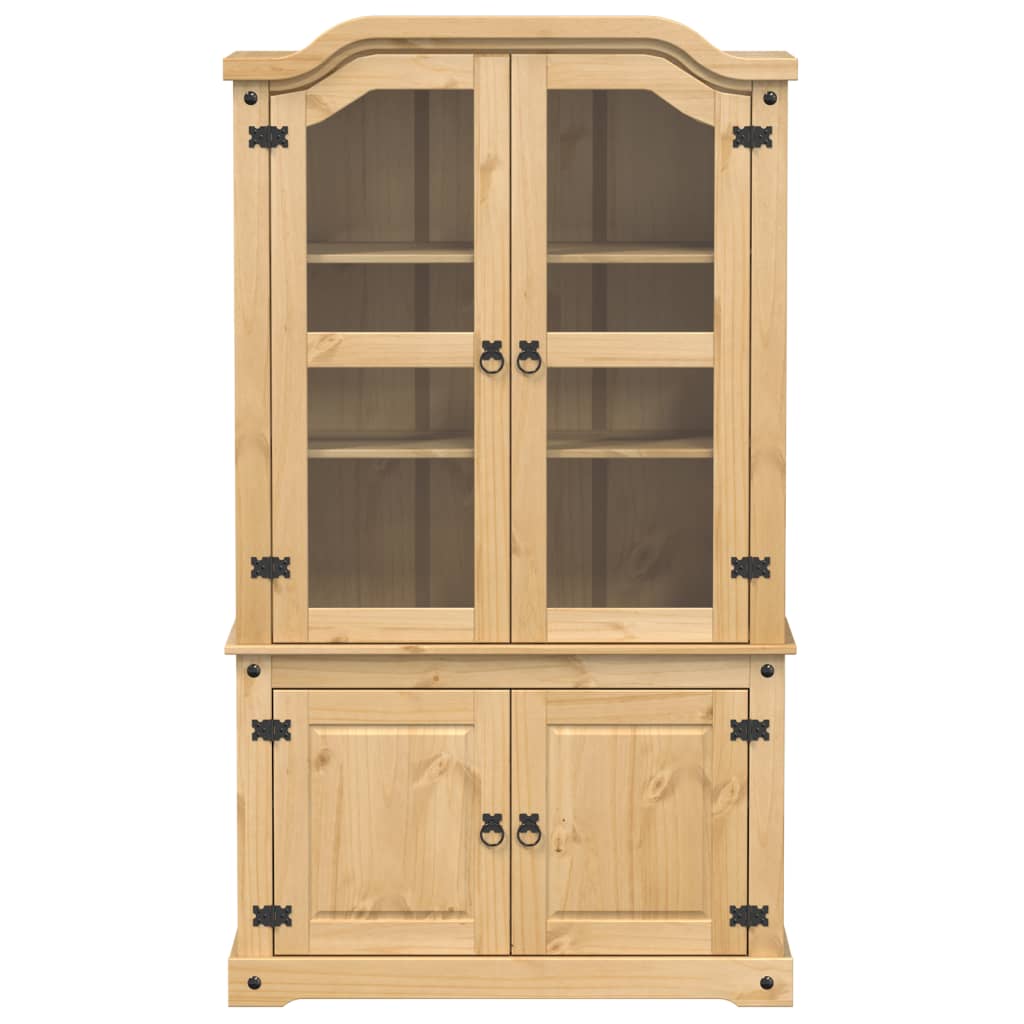 Corona display cabinet 103.5x42x180 cm in solid pine wood