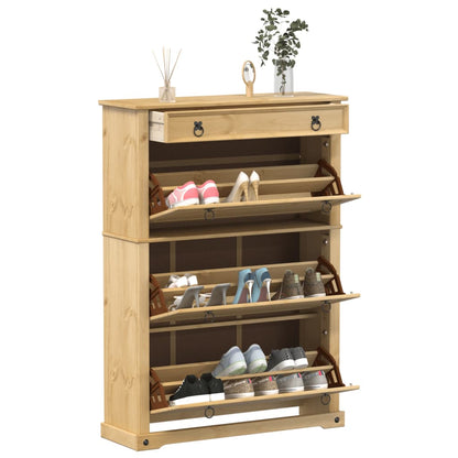 Corona shoe rack 99x32x138 cm in solid pine wood