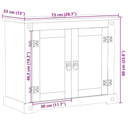 Mobile Lavabo da Bagno Corona 73x33x60cm Legno Massello di Pino | homemem39
