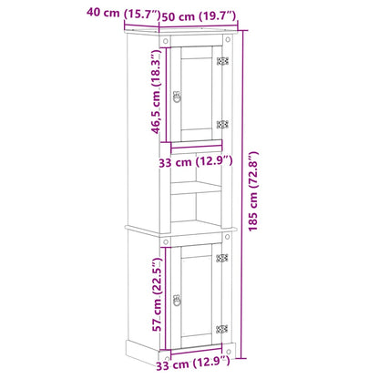 Mobile da Bagno Corona 50x40x185 cm in Legno Massello di Pino | homemem39
