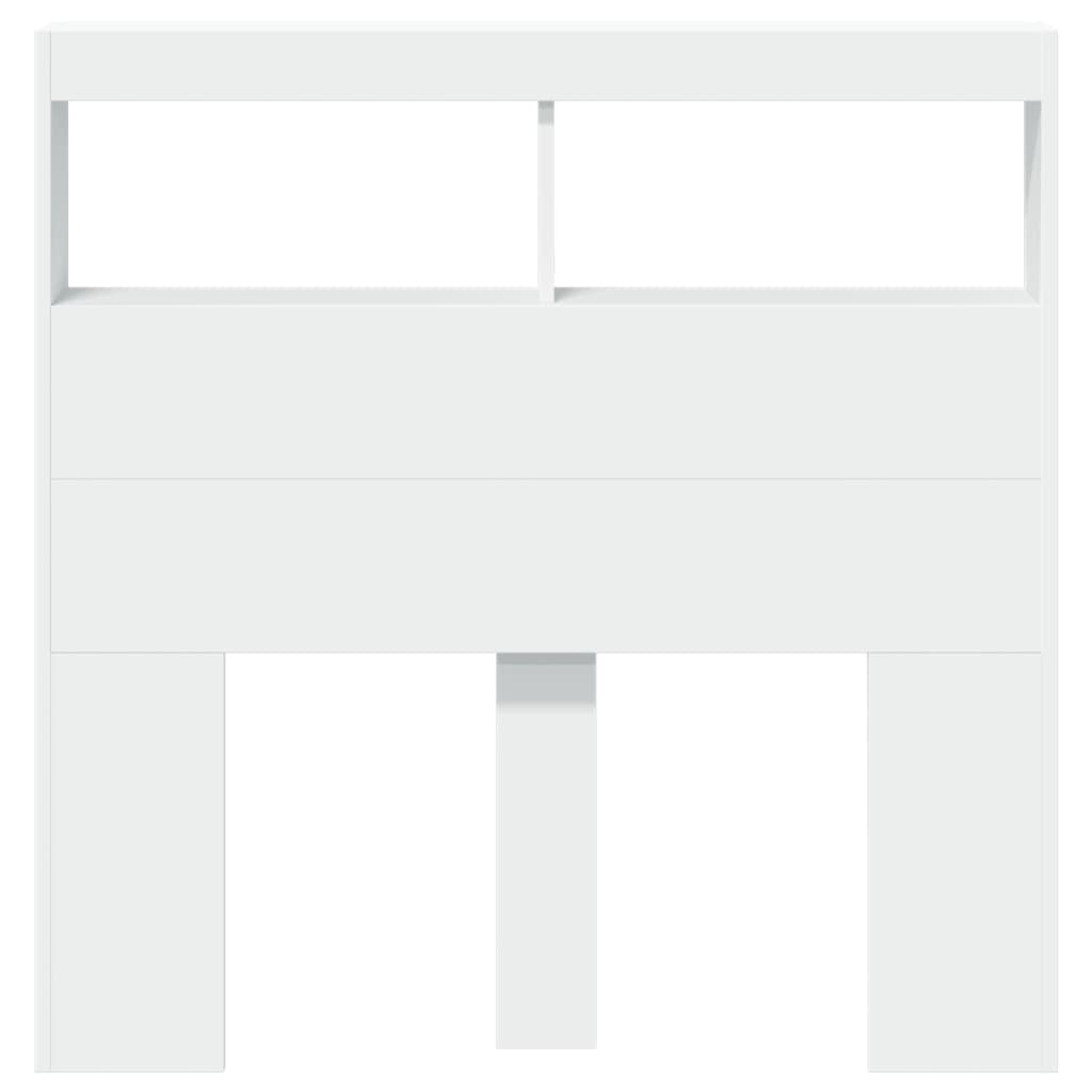 Testiera con Contenitore a LED Bianca 100x17x102 cm - homemem39