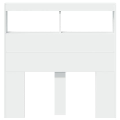 Testiera con Contenitore a LED Bianca 100x17x102 cm - homemem39