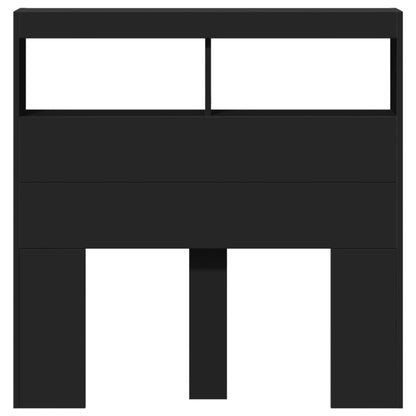 Testiera con Contenitore a LED Nera 100x17x102 cm - homemem39