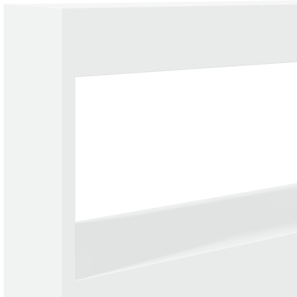 Testiera con Contenitore a LED Bianca 120x17x102 cm - homemem39