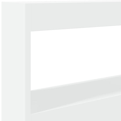 Testiera con Contenitore a LED Bianca 120x17x102 cm - homemem39