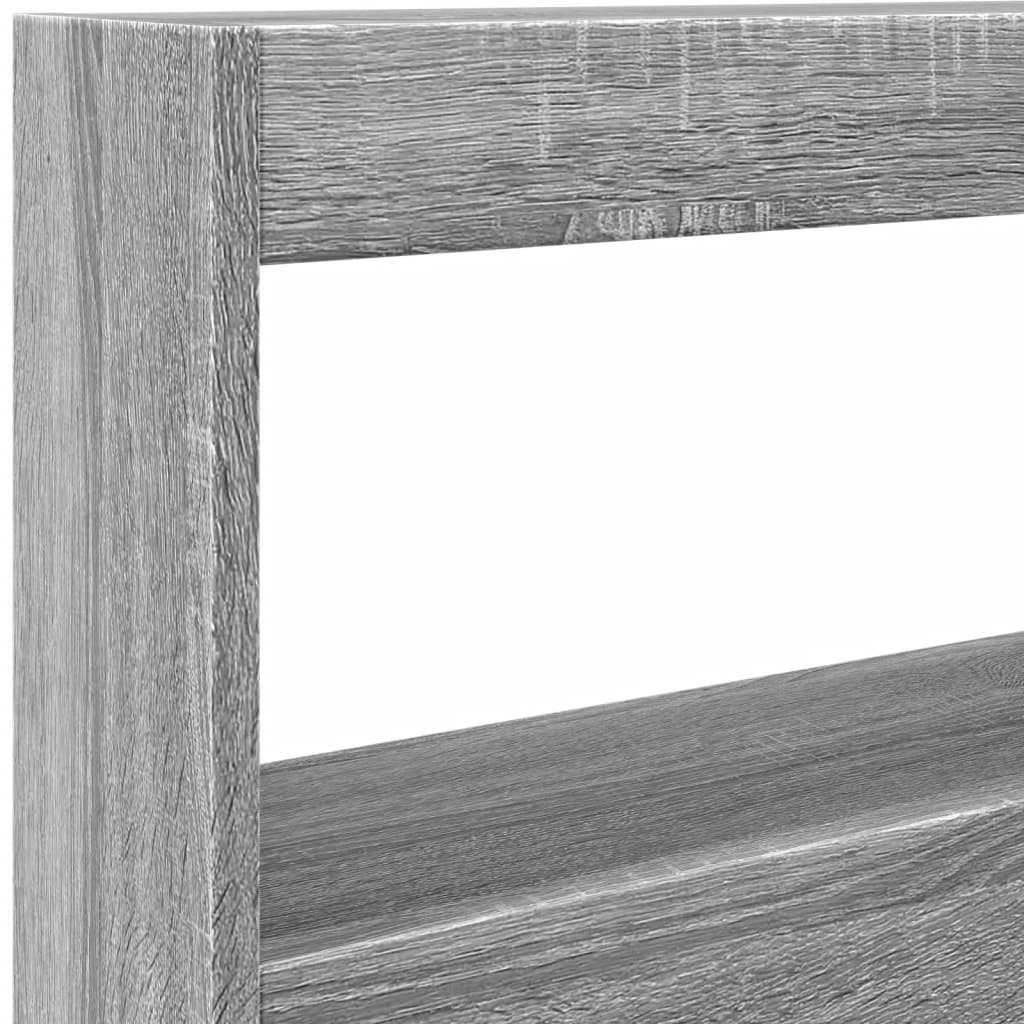 Testiera con Contenitore a LED Grigio Sonoma 120x17x102 cm - homemem39