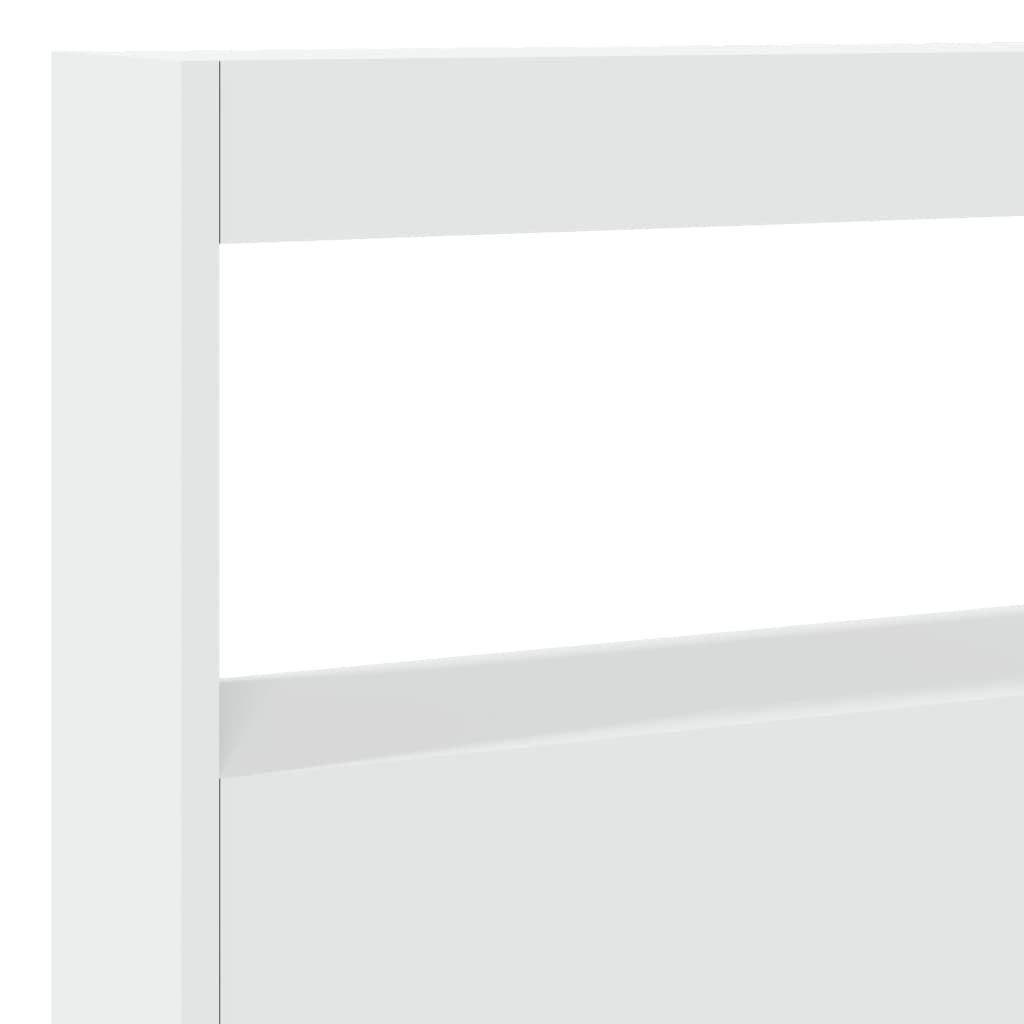 Testiera con Contenitore a LED Bianca 140x17x102 cm - homemem39