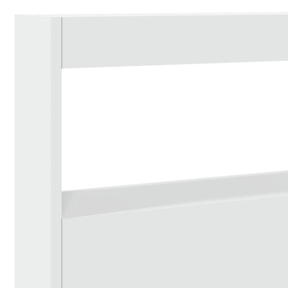 Testiera con Contenitore a LED Bianca 140x17x102 cm - homemem39