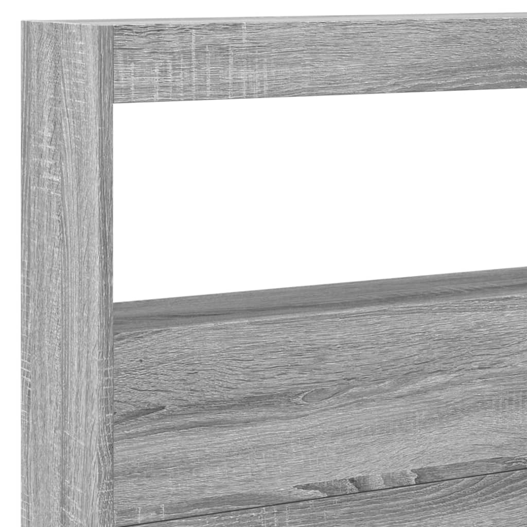 Testiera con Contenitore a LED Grigio Sonoma 220x17x102 cm - homemem39