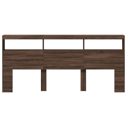 Testiera con Contenitore a LED Rovere Marrone 220x17x102 cm - homemem39