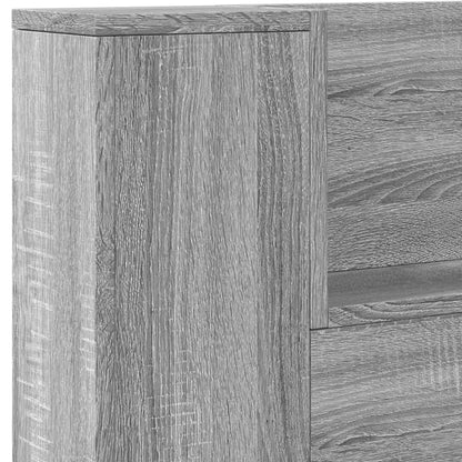 Testiera con Contenitore a LED Grigio Sonoma 220x16,5x103,5 cm - homemem39