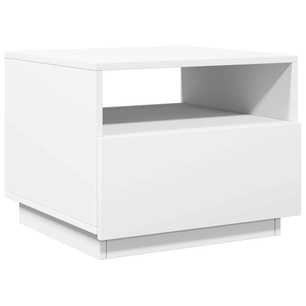 Tavolino da Soggiorno con Luci LED Bianco 50x49x40 cm | homemem39