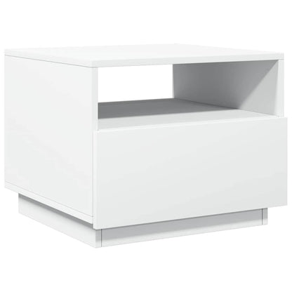 Tavolino da Soggiorno con Luci LED Bianco 50x49x40 cm | homemem39