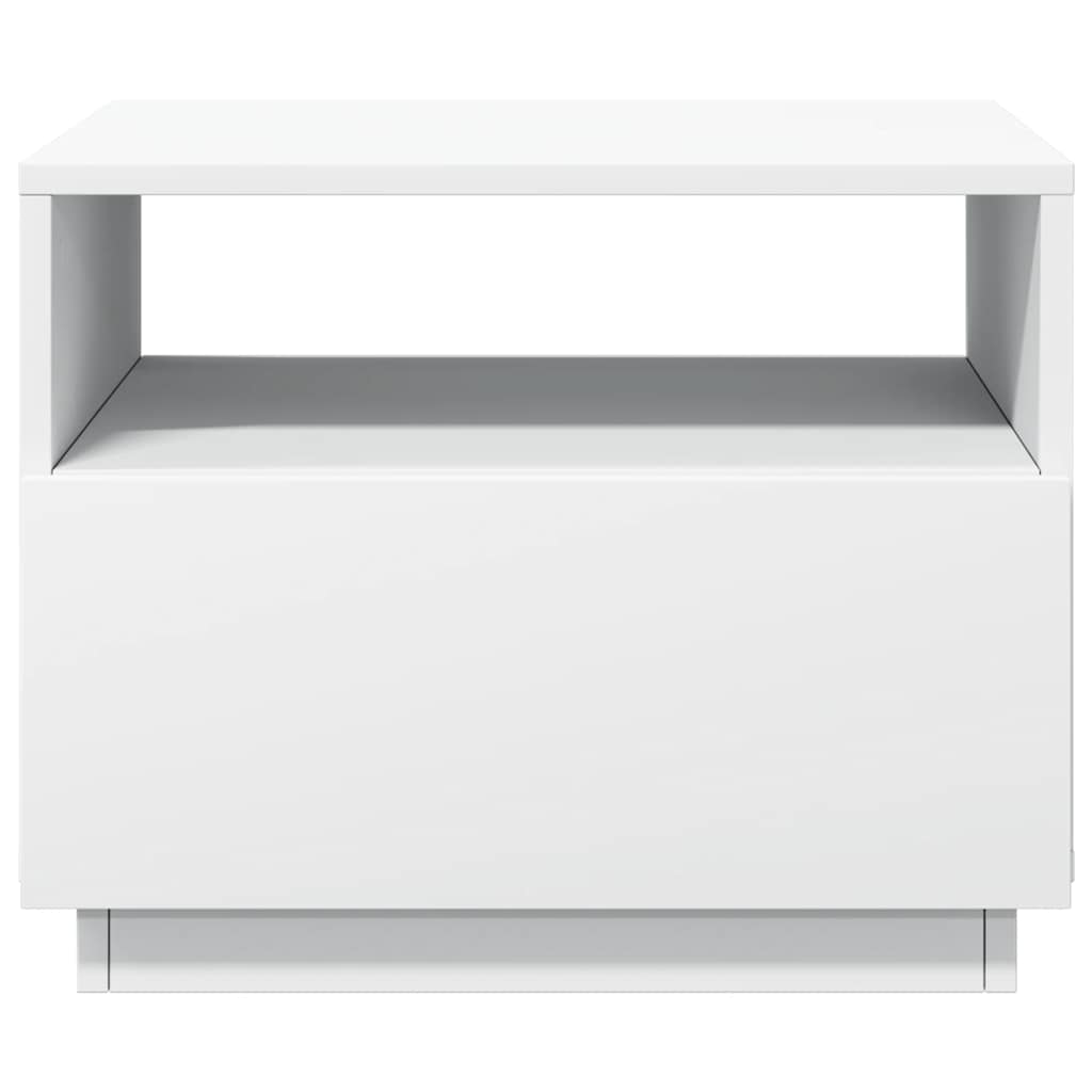Tavolino da Soggiorno con Luci LED Bianco 50x49x40 cm | homemem39