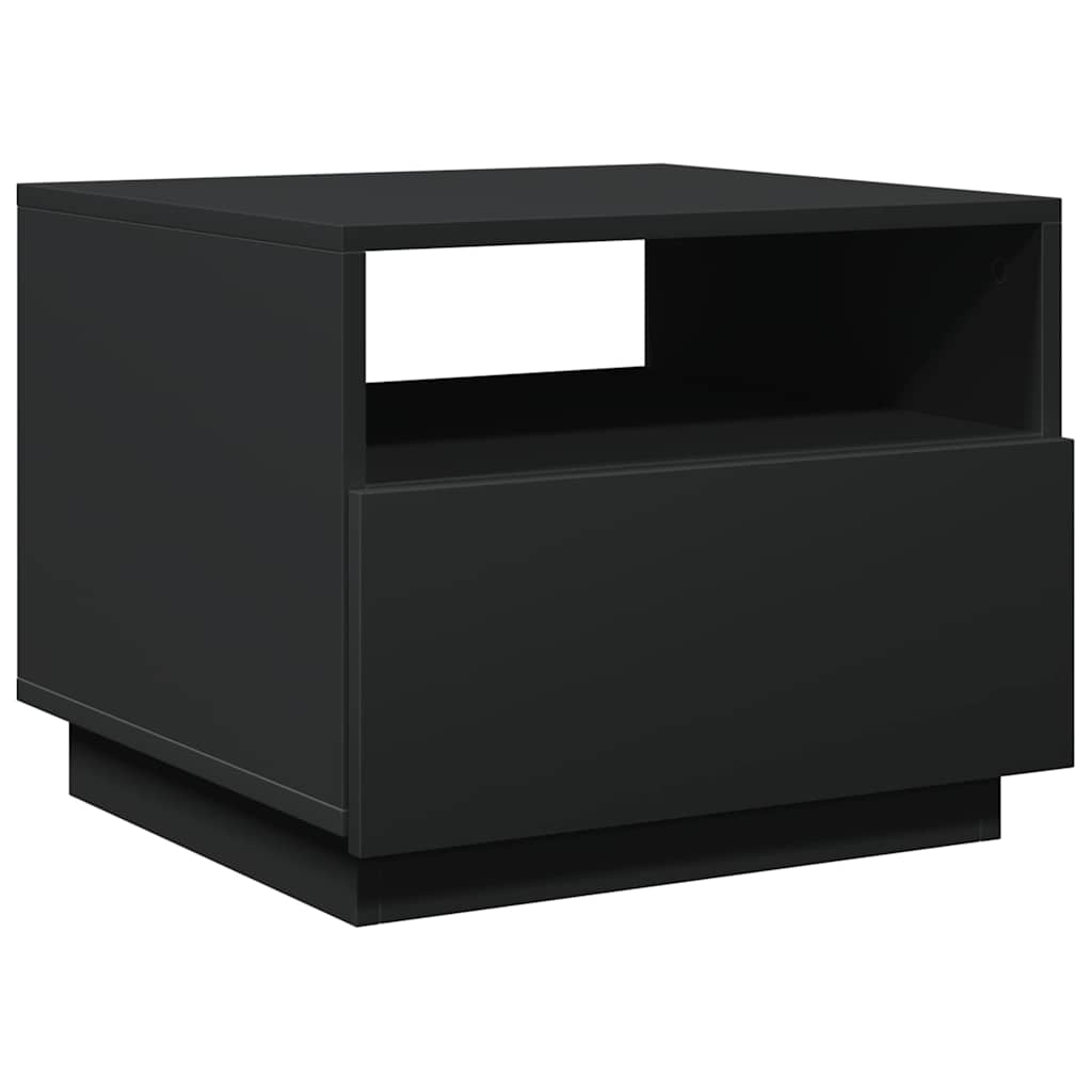 Tavolino da Soggiorno con Luci LED Nero 50x49x40 cm | homemem39