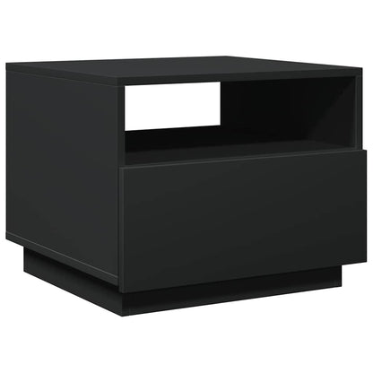 Tavolino da Soggiorno con Luci LED Nero 50x49x40 cm | homemem39