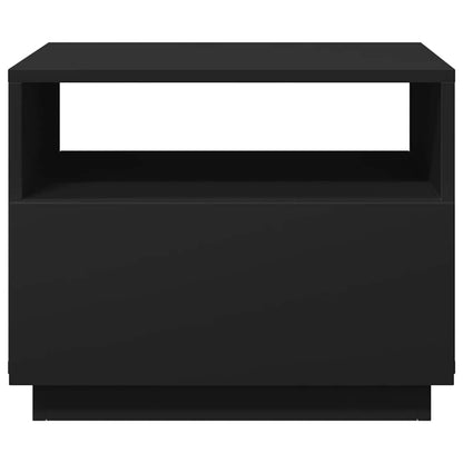Tavolino da Soggiorno con Luci LED Nero 50x49x40 cm | homemem39