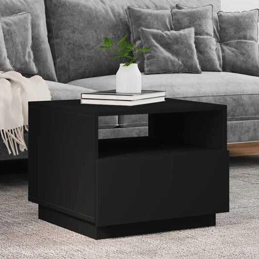 Tavolino da Soggiorno con Luci LED Nero 50x49x40 cm | homemem39