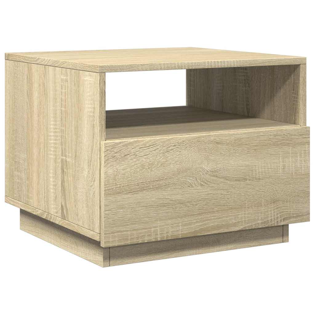 Tavolino da Soggiorno con Luci LED Rovere Sonoma 50x49x40 cm | homemem39