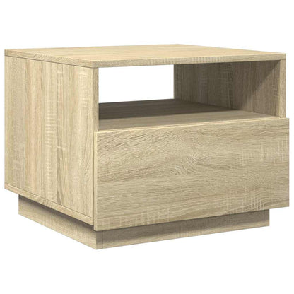 Tavolino da Soggiorno con Luci LED Rovere Sonoma 50x49x40 cm | homemem39