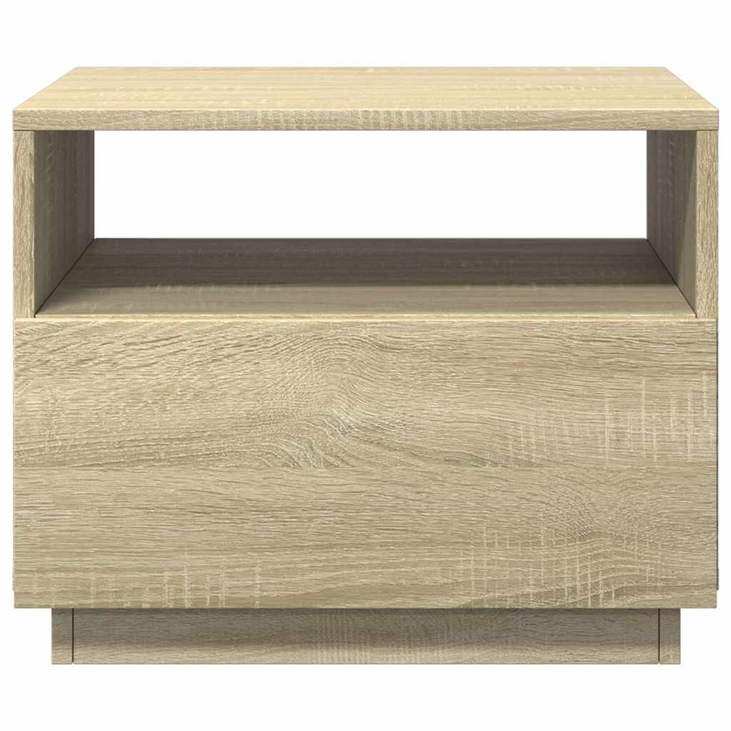 Tavolino da Soggiorno con Luci LED Rovere Sonoma 50x49x40 cm | homemem39