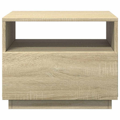 Tavolino da Soggiorno con Luci LED Rovere Sonoma 50x49x40 cm | homemem39