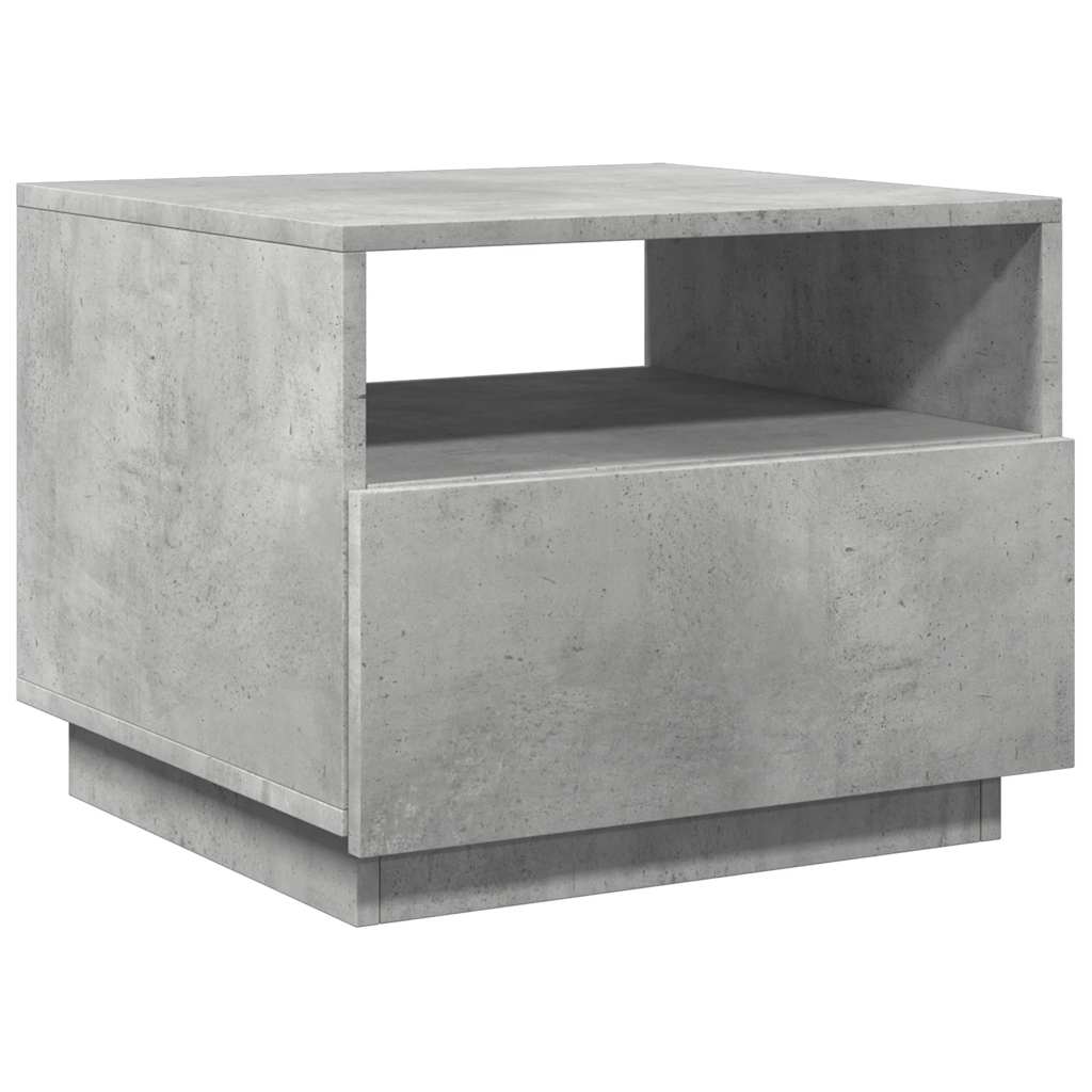 Tavolino da Soggiorno con Luci LED Grigio Cemento 50x49x40 cm | homemem39