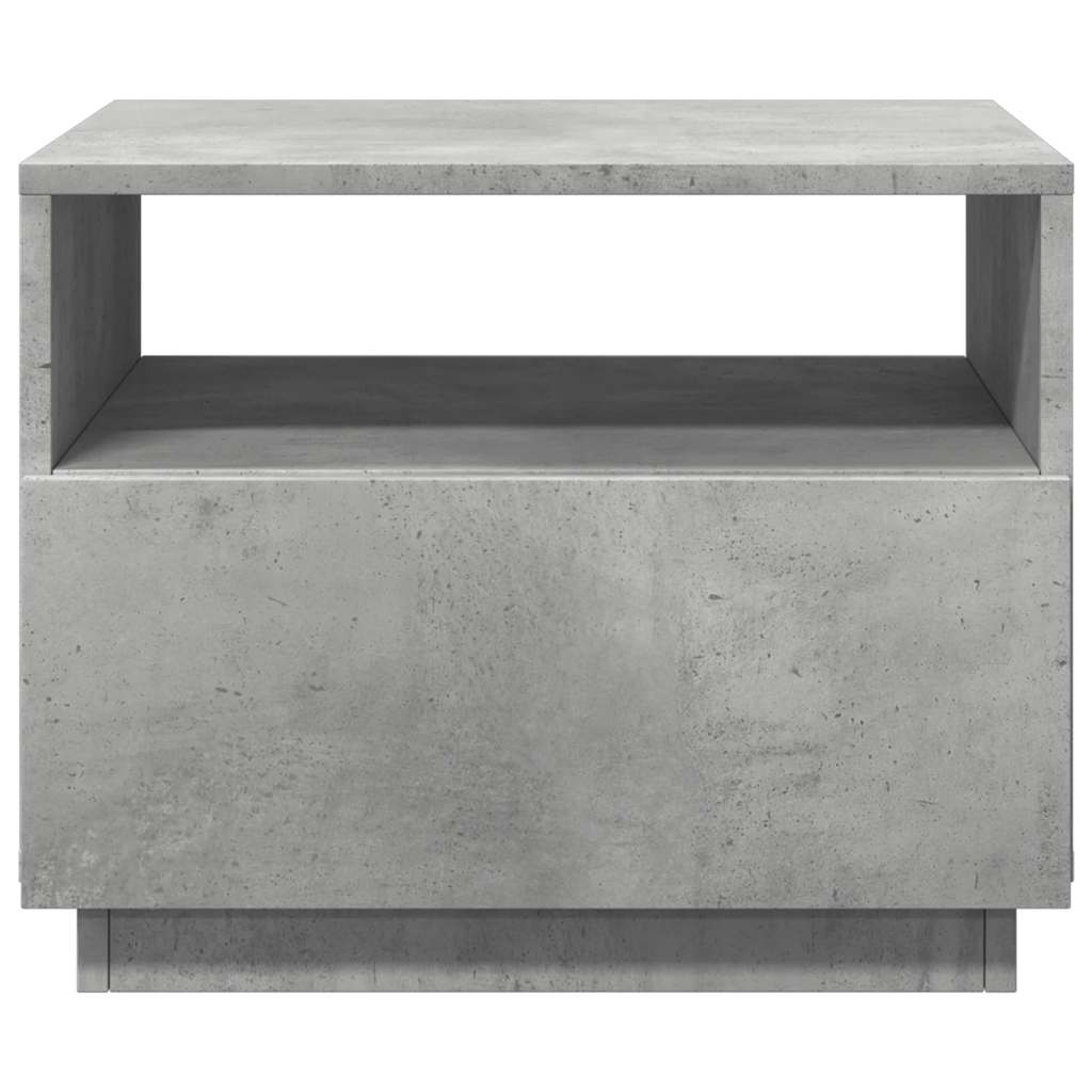 Tavolino da Soggiorno con Luci LED Grigio Cemento 50x49x40 cm | homemem39