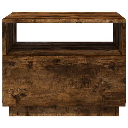 Tavolino da Soggiorno con Luci LED Rovere Fumo 50x49x40 cm | homemem39