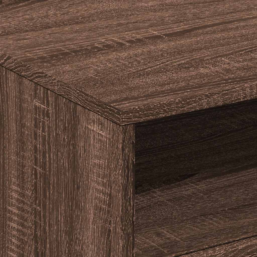 Tavolino da Soggiorno con Luci LED Rovere Marrone 50x49x40 cm | homemem39