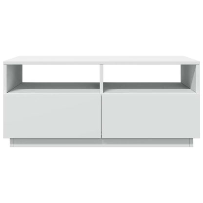 Tavolino da Soggiorno con Luci LED Bianco 90x49x40 cm | homemem39