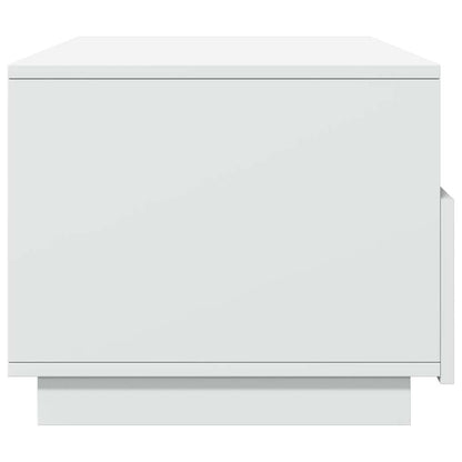 Tavolino da Soggiorno con Luci LED Bianco 90x49x40 cm