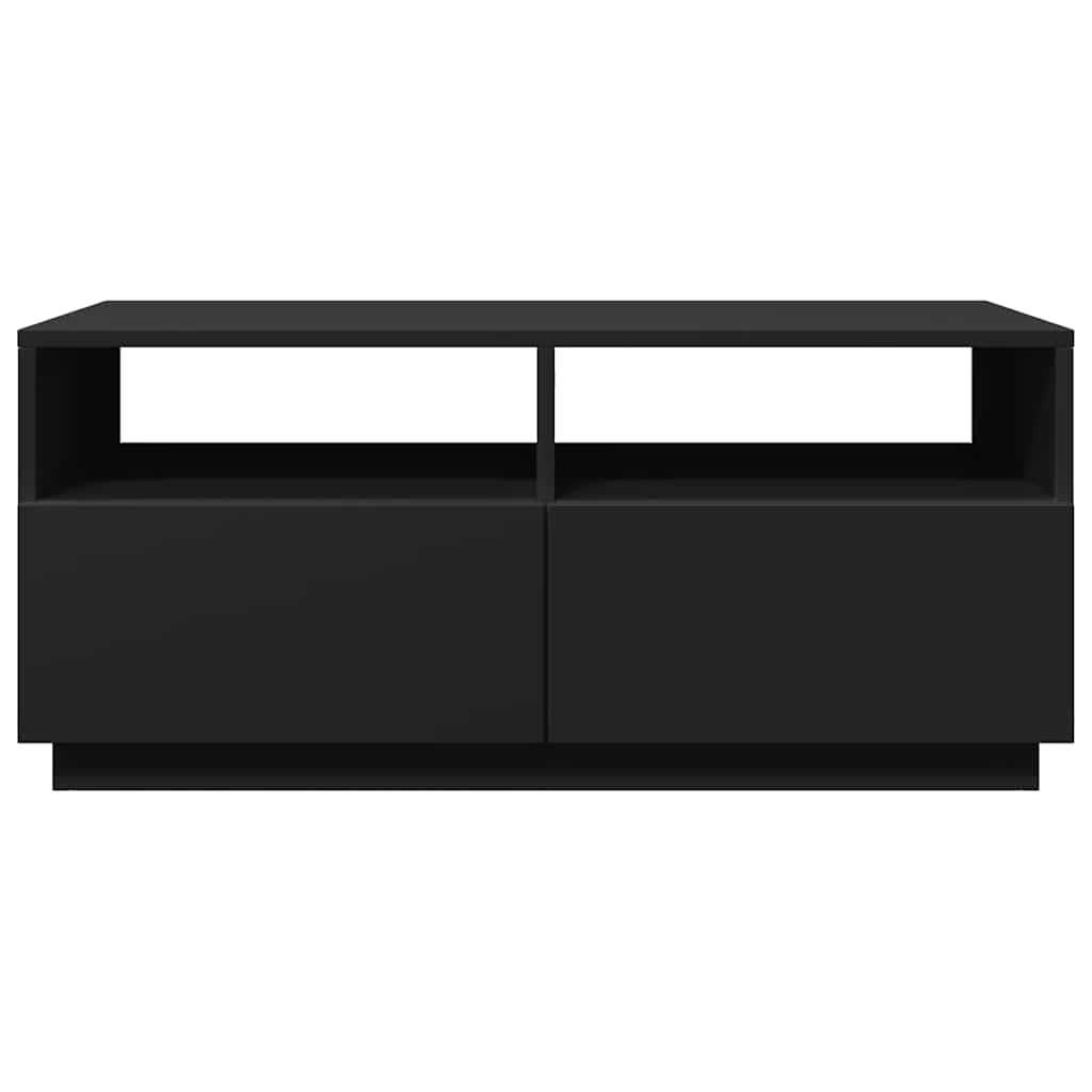 Tavolino da Soggiorno con Luci LED Nero 90x49x40 cm | homemem39