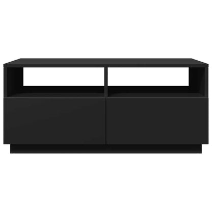 Tavolino da Soggiorno con Luci LED Nero 90x49x40 cm | homemem39