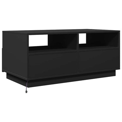 Tavolino da Soggiorno con Luci LED Nero 90x49x40 cm