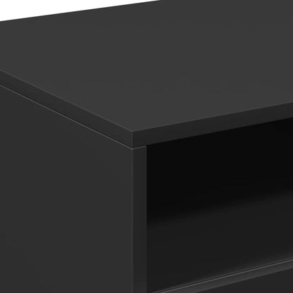 Tavolino da Soggiorno con Luci LED Nero 90x49x40 cm | homemem39