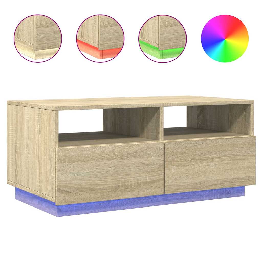 Tavolino da Salotto Gambe in Metallo Rovere Sonoma 90x49x40 cm | homemem39