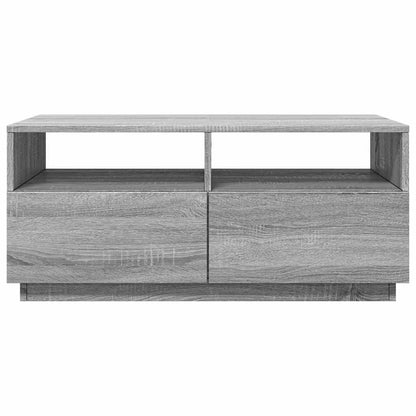 Tavolino da Soggiorno con Luci LED Grigio Sonoma 90x49x40 cm | homemem39