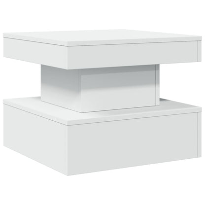Tavolino da Salotto con Luci LED Bianco 50x50x40 cm | homemem39