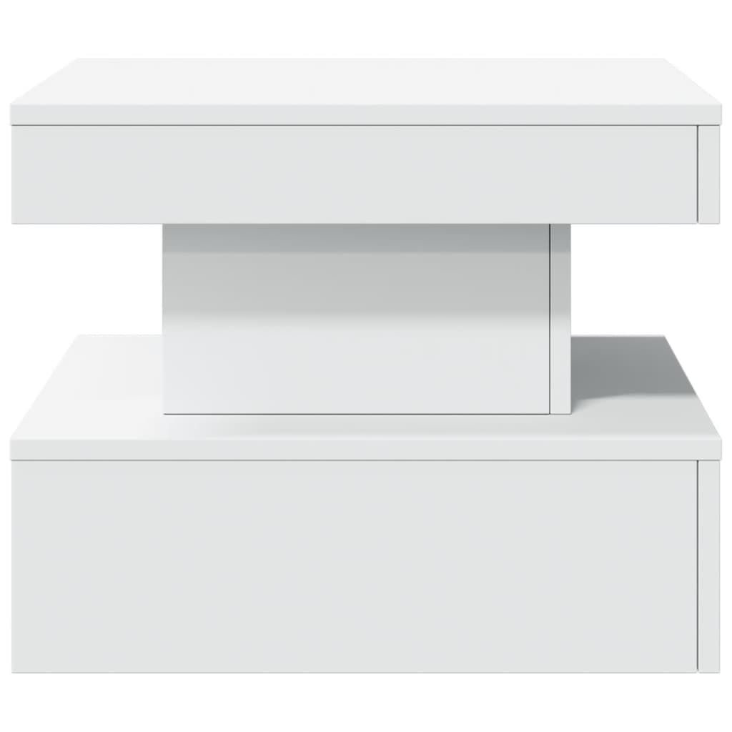 Tavolino da Salotto con Luci LED Bianco 50x50x40 cm | homemem39