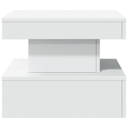 Tavolino da Salotto con Luci LED Bianco 50x50x40 cm | homemem39