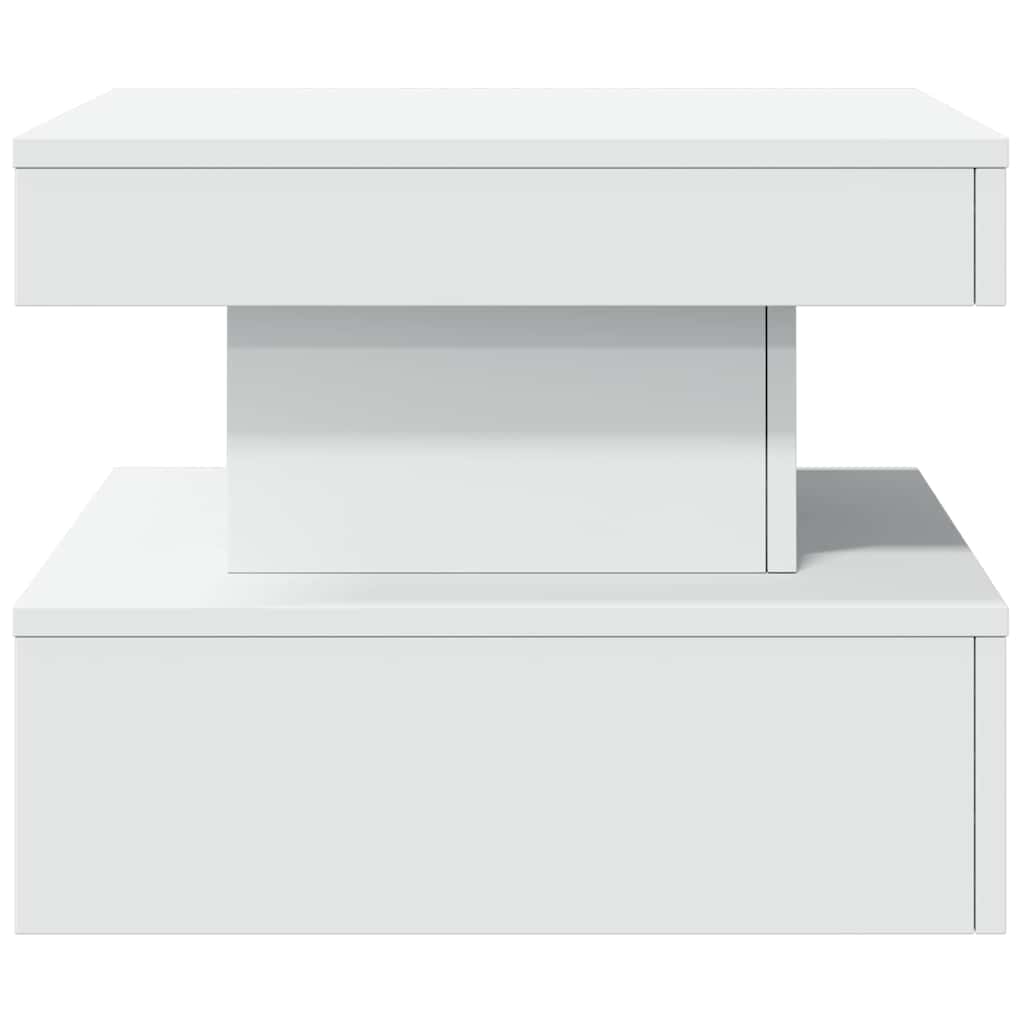 Tavolino da Salotto con Luci LED Bianco 50x50x40 cm | homemem39