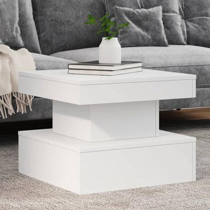 Tavolino da Salotto con Luci LED Bianco 50x50x40 cm | homemem39
