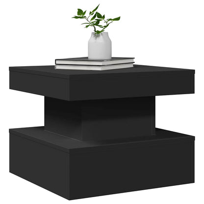 Tavolino da Salotto con Luci LED Nero 50x50x40 cm | homemem39