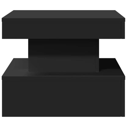 Tavolino da Salotto con Luci LED Nero 50x50x40 cm | homemem39