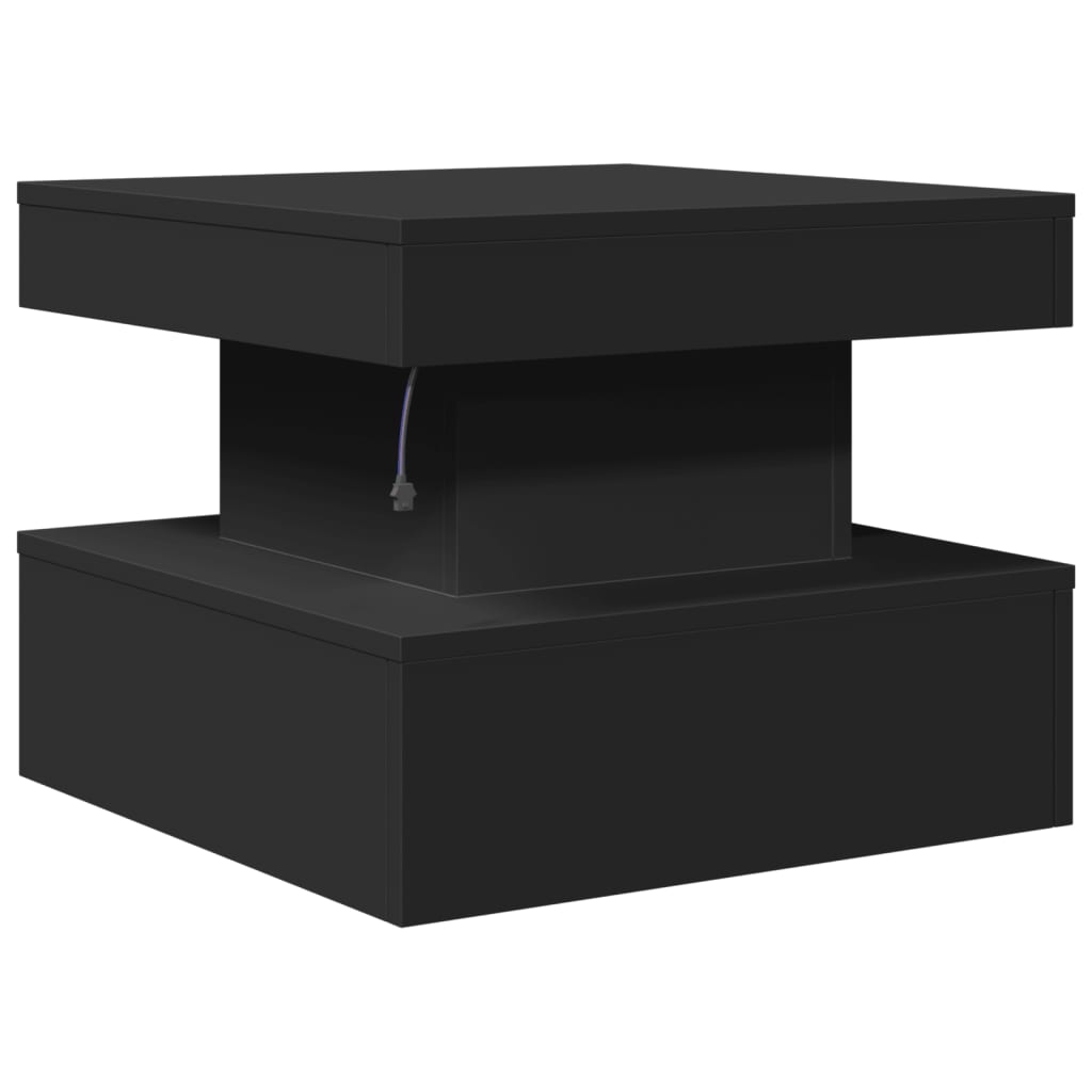 Tavolino da Salotto con Luci LED Nero 50x50x40 cm | homemem39