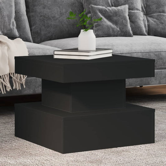 Tavolino da Salotto con Luci LED Nero 50x50x40 cm | homemem39