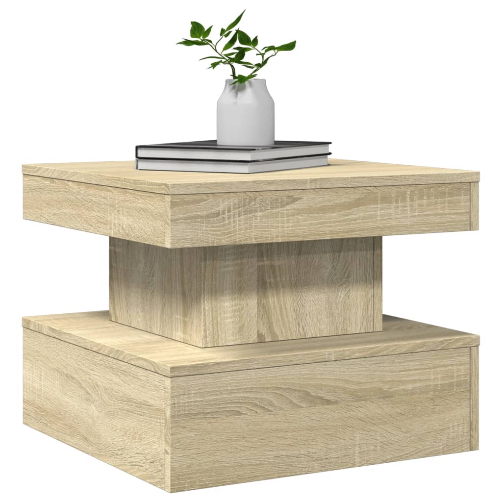 Tavolino da Salotto Gambe in Metallo Rovere Sonoma 50x50x40 cm | homemem39