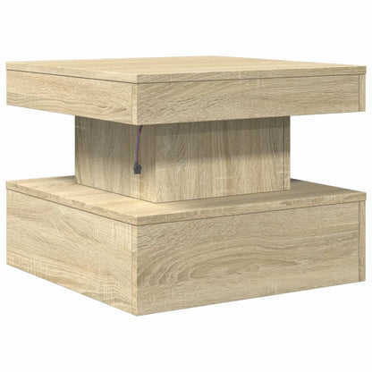 Tavolino da Salotto Gambe in Metallo Rovere Sonoma 50x50x40 cm