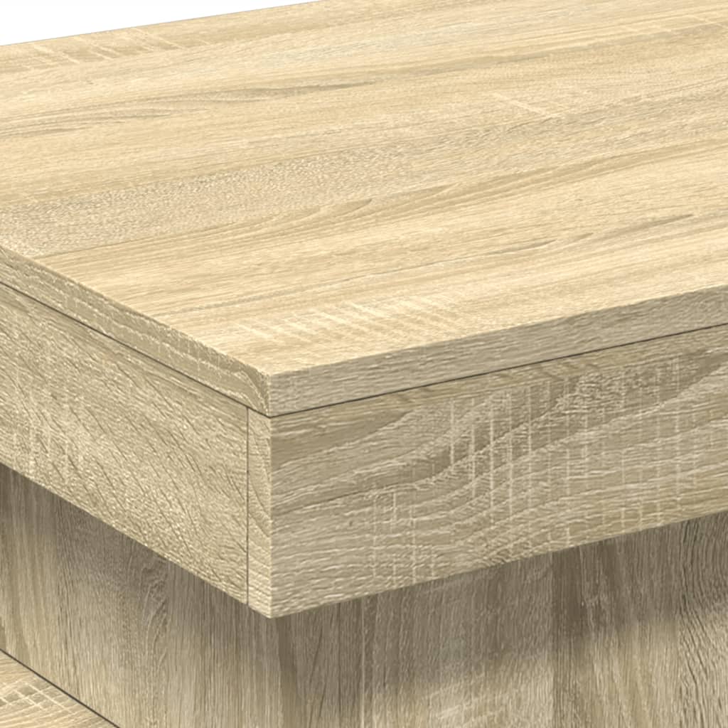 Tavolino da Salotto Gambe in Metallo Rovere Sonoma 50x50x40 cm